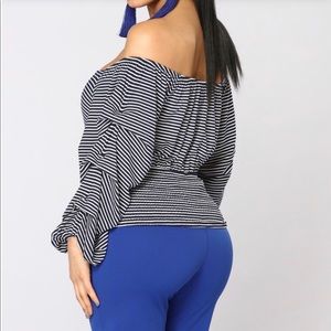 Fashion Nova navy striped top